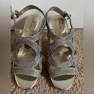 Bandolino Silver Strappy Heel Sandal - Size 7